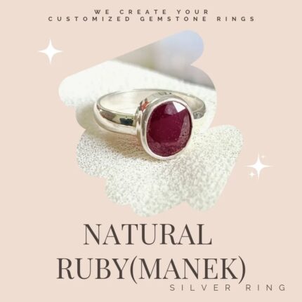 NATURAL RUBY SILVER RING